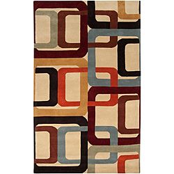 Hand tufted Contemporary Multi Colored Square Mayflower Wool Geometric Rug (8 X 11)