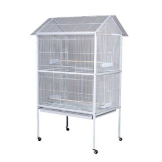 Prevue Pet Products Aviary Flight Cage with Stand   White (Large)