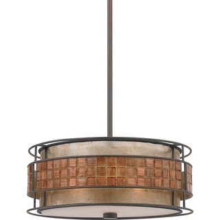 Quoizel Laguna 3 light Pendant (Steel Finish Renaissance copperNumber of lights Three (3)Requires three (3) 100 watt A19 medium base bulbs (not included)Dimensions 44 inches high x 16 inches deepShade 16 inches long x 6 inches highWeight 9 poundsThis