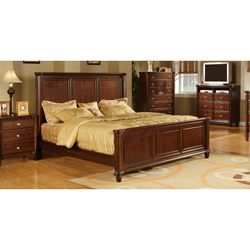 Hawthorne King size Bed (Kiln dried solid poplar and birch veneersFinish Brown Cherry finishHeavily crowned and beveled for a traditional look Panel bedBox spring is requiredDimensions 58 inches high x 82.75 inches wide x 89 inches deepAssembly required