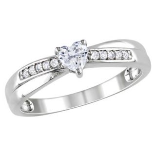 0.05 Carat Diamond and White Sapphire Cocktail Ring   Silver (Size 9)