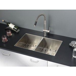 Ruvati RVC2339 Combo Stainless Steel Kitchen Sink and Stainless Steel Set