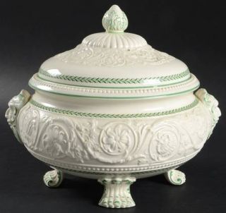 Wedgwood Torbay Green Round Covered Vegetable, Fine China Dinnerware   Patrician