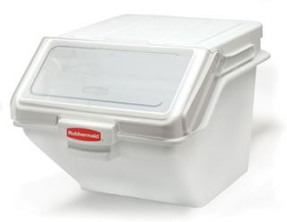 Rubbermaid ProSave Safety Storage Bin with Scoop   200 cup Capacity, 23.5x19.15x16.8 White
