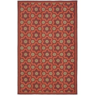 Martha Stewart Puzzle Chocolate Cosmos Brown Wool Rug (3 9 X 5 9)