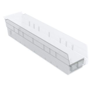 Akro Mils Small Parts Shelf Bins   4 1/8 X17 7/8 X4   Clear   Clear   Lot of 12  (30128SCLAR)
