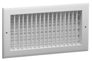 Hart Cooley A618MS 10x10 W HVAC Register, 10 W x 10 H, Straight Blade Aluminum for Sidewall/Ceiling White (026817)
