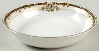 Noritake Erie Fruit/Dessert (Sauce) Bowl, Fine China Dinnerware   Black Band/Yel