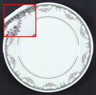 Noritake Bridal Ribbon Dinner Plate, Fine China Dinnerware   Legendary, Green Ri