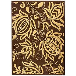 Indoor/ Outdoor Andros Chocolate/ Natural Rug (9 X 12)