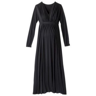 Merona Maternity Long Sleeve Tie Waist Maxi Dress   Black L
