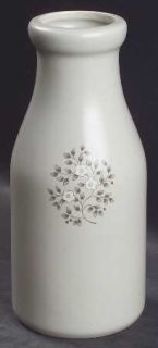 Pfaltzgraff Heirloom Milk Bottle, Fine China Dinnerware   Gray&White Flowers,Sca