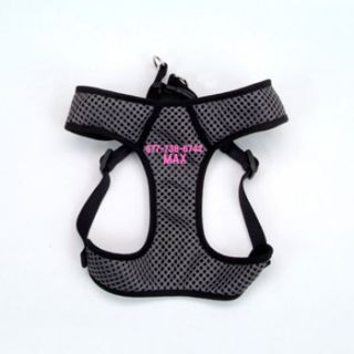 Small Personalized Sport Wrap Mesh Dog Harness in Black & Gray, 19 23 Girth