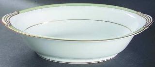 Noritake Greenbay 10 Oval Vegetable Bowl, Fine China Dinnerware   Green Band,Gr