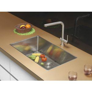 Ruvati RVC2325 Combo Stainless Steel Kitchen Sink and Stainless Steel Set