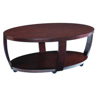 Sotto Sienna Wood Oval Open Cocktail Table