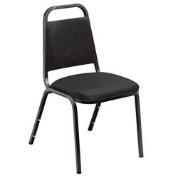 Standard Vinyl upholstered Stacking Chairs (case Of 20) (Black upholstery with black frame or burgundy upholstery with black frameMaterials 19 gauge steel frame, cushions of high quality vinyl upholstery with foam fillingSturdy underseat barsStackableANS