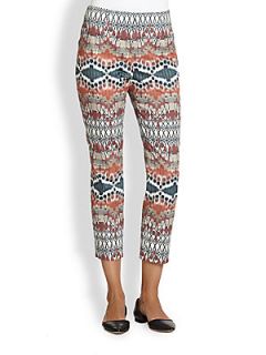 Peserico Printed Stretch Cotton Ankle Pants   Color