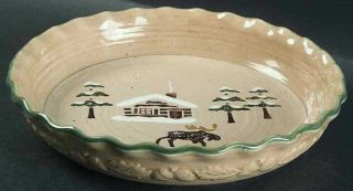 Sonoma Home Lodge Pie/Baking Plate, Fine China Dinnerware   Cabin&Tree,Tree&Berr