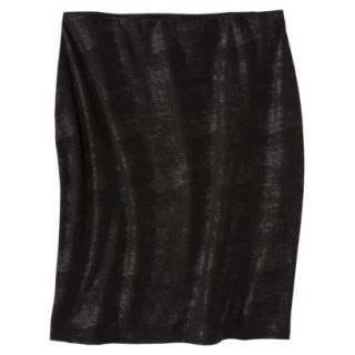 Mossimo Womens Plus Size Textured Pencil Skirt   Black Print 2