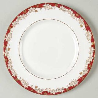 Royal Doulton Winthrop Salad Plate, Fine China Dinnerware   Red Edge, Gold