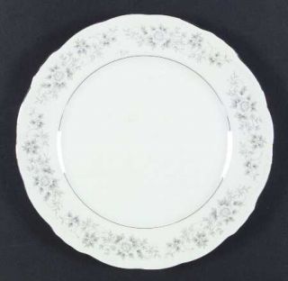 Crest Wood Ivy Mist Dinner Plate, Fine China Dinnerware   Light Blue Flowers, Gr