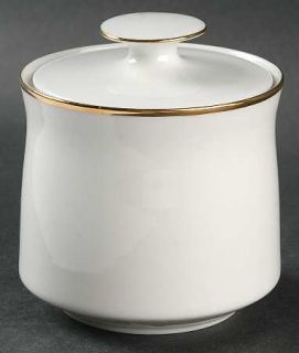 Johann Haviland Golden Band Sugar Bowl & Lid, Fine China Dinnerware   White, Gol