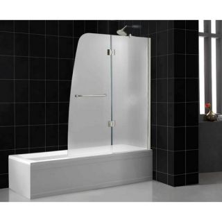 Dreamline SHDR314858601FR1 Bathtub Shower Door, 48W x 58H Aqua Hinged Bathtub Door, Left Wall Installation Frosted, Chrome