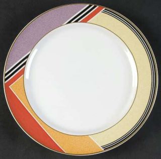 Studio Nova Eastside Red Salad Plate, Fine China Dinnerware   Multicolor Geometr