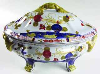 Sigma Carnation Oval Tureen & Lid, Fine China Dinnerware   Blue Vase,Red, Blue F