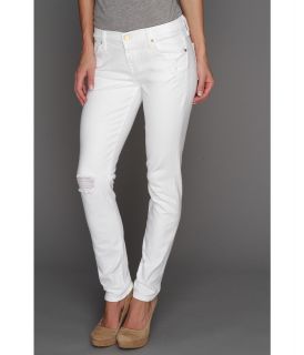 7 For All Mankind The Slim Cigarette Destroyed Womens Jeans (White)