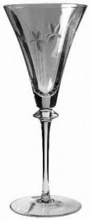 Mikasa First Love Water Goblet   Sx302, Cut Floral, Wafer In Stem