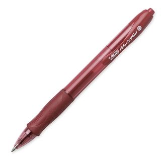 Bic Velocity Retractable Gel Pen Refillable Medium Point (0.7 Mm) Red (pack Of 12) (Red barrel and red inkModel BICRLC11RDDimensions 1.6 x 6 x 2.8Pack of 12 )