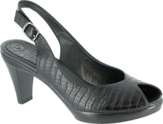Womens Bella Vita Wren   Black Croco Leather Casual Shoes