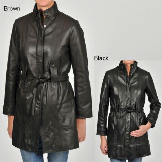 Knoles and Carter Womens Belted Leather Jacket