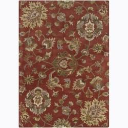 Mandara Hand tufted Wool Floral Rug (5 X 7) (Brown, gold, grey, beige, greenPattern FloralTip We recommend the use of a  non skid pad to keep the rug in place on smooth surfaces. All rug sizes are approximate. Due to the difference of monitor colors, so