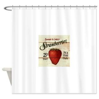  strawberries posters Shower Curtain  Use code FREECART at Checkout