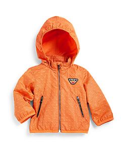 Armani Junior Infants Logo Jacket   Orange