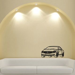 Mercedes Coupe Front Wall Art Vinyl Decal Sticker (Glossy blackEasy to apply, instructions includedDimensions 25 inches wide x 35 inches long )