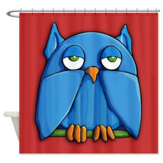  Aqua Owl red Shower Curtain  Use code FREECART at Checkout