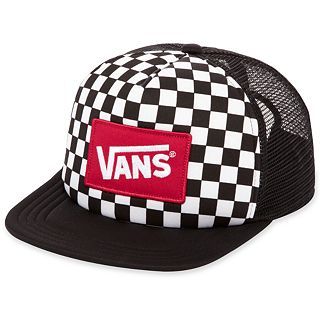 Vans Checkered Trucker Hat, Checkerboard Check, Mens