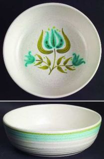 Franciscan Tulip Time Soup/Cereal Bowl, Fine China Dinnerware   Blue/Green Tulip