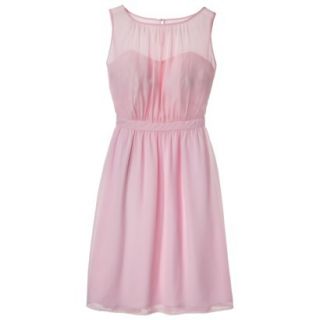 TEVOLIO Womens Chiffon Illusion Sleeveless Dress   Pink Lemonade   12