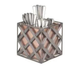 Cal Mil Decorative Cutlery Holder w/ Removable 4 Way Insert, Copper Tone