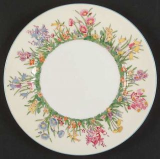 Wedgwood Prairie Flowers Luncheon Plate, Fine China Dinnerware   Raised Grass/Fl