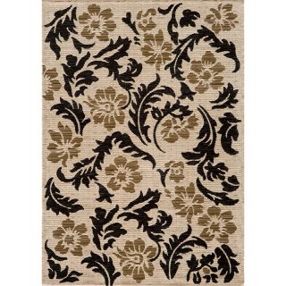 Dream Ivory Geometric Leaves Rug (710 X 910)