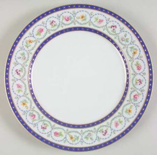 Haviland Malmaison (Newer, Blue Bands) Dinner Plate, Fine China Dinnerware   Fra