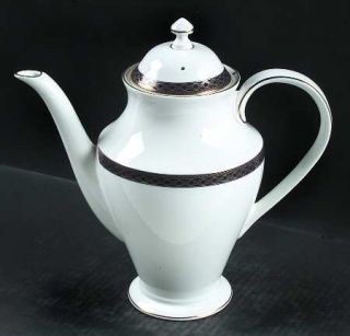 Waterford China Powerscourt Tea/Coffee Pot & Lid, Fine China Dinnerware   Bone C