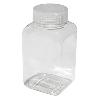 Relius Solutions Square Plastic Bottles   16 Oz. Capacity   Clear   Wide Mouth   Clear
