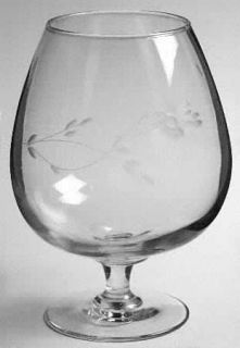 Princess House Crystal Heritage Brandy Glass Large   Gray Cut Floral Design,Clea